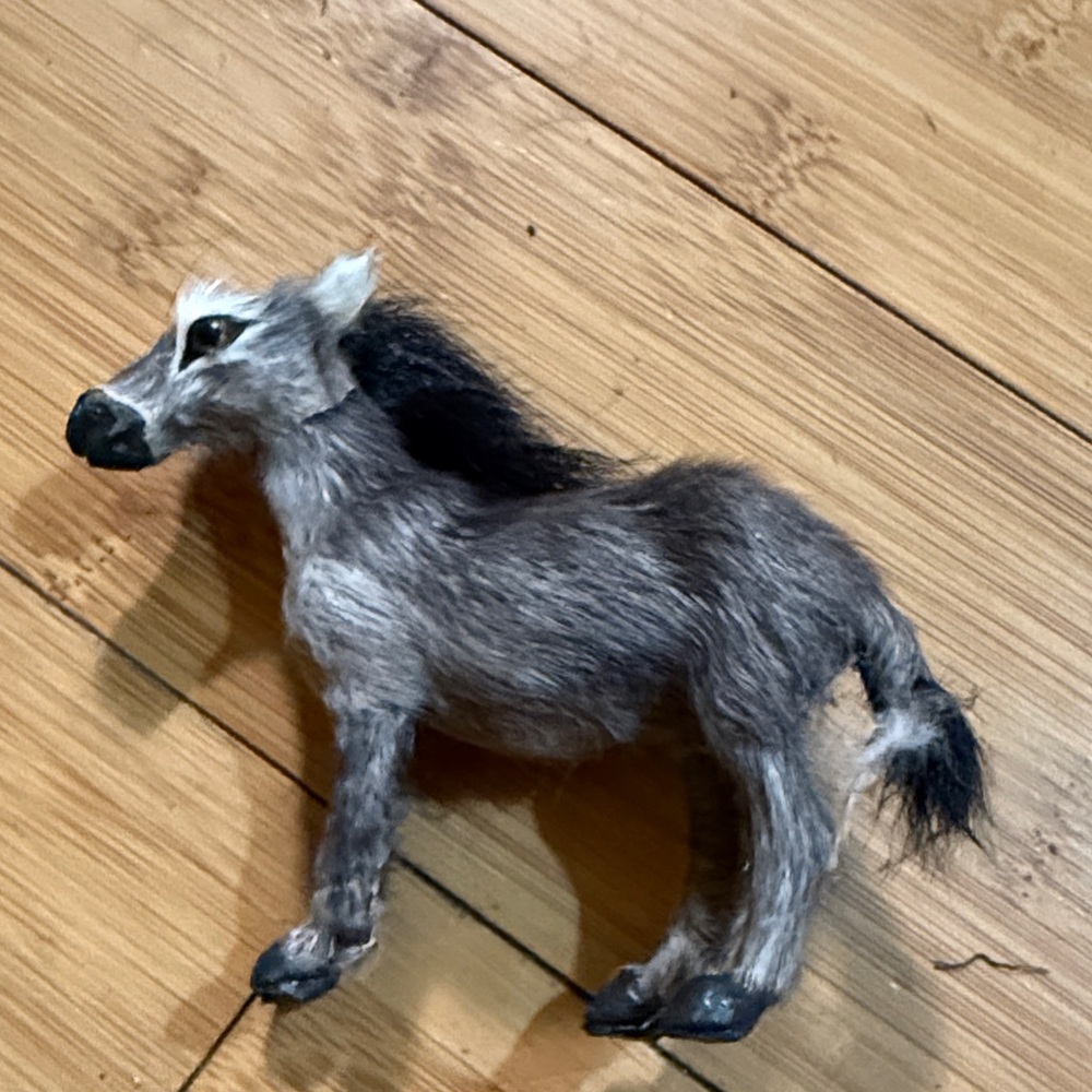 Gray Furry Horse Figurine ugly